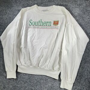 Vintage Velva Sheen Shirt Mens L White Southern State College Ohio Cropped Tee‎
